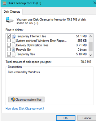 disk cleanup